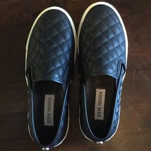 Steve Madden Black Slip Ons